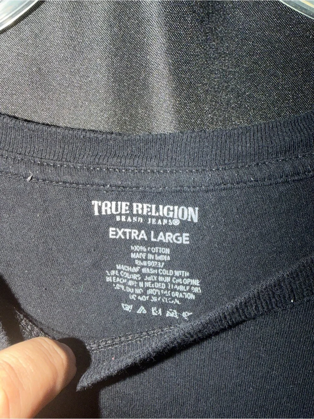 True Religion Black Short Sleeve Crewneck Tee with Subtle Logo
